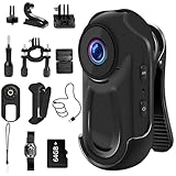 Orifesio 360° Mini Action Cam, 1080P Bodycam Körperkamera mit 64 GB...