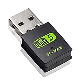 RUIZHI Bluetooth Dongle, AC600Mbit/s USB WLAN Adapter PC Dual Band...