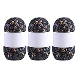 3 Rollen Bequemes Häkelgarn Handstricken Weiche Regenbogenfarben Punkte...