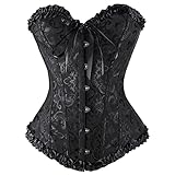 Generisch Korsett Damen Schwarz Vollbrust Corsage Korsett Damen Halloween,...