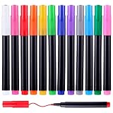 DIYDEC 15 Stück Kreidestifte, 12 Farebn Bunte Fensterstifte Flüssiger...