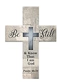 Holzkreuz mit Aufschrift 'Be Still and Know That I Am God', Wandschild,...