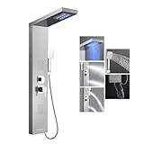 KEOKBON LED Duschpaneel Edelstahl mit Armatur 5 Wasserausgabemodi,...