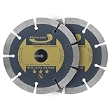 PRODIAMANT Diamanttrennscheiben Set 2x 125mm universal Trennscheibe für...