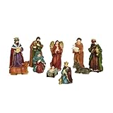Spetebo Weihnachts Krippenfiguren handebemalt - 10 Stück / 11 cm - Krippen...