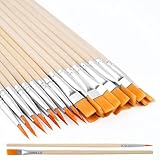30 Stück Pinsel Set,15 Flache Pinsel und 15 Stück Runde Kleine,Pinsel...