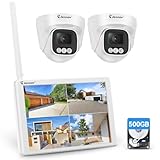 Jennov Überwachungskamera Set mit 10' Monitor 10CH Wireless NVR, 2Pcs 5MP...