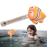 Schwimmendes Wasserthermometer – Poolthermometer mit Kabel | Thermometer...
