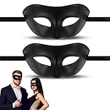 JIEYAO 2 Stück Venezianische Schwarz Maske, Herren Maskerade Masken Damen...