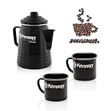 GRILL EXPERTE Kaffee Set Sunday ON Tour schwarz - Petromax Percolator + 2 x...