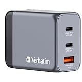 Verbatim GaN Charger 65 W, 3 Ports USB-C Ladegerät, Power Adapter mit 2 x...