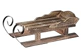 Spetebo Deko Holz Schlitten mit Metallkufen - 47 cm/groß - Weihnachts...
