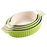 MALACASA, Serie Bake.Bake, 4 teilig Set Auflaufform Set, Ofenform aus...