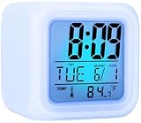 Jisile Digitaler Kinder Wecker mit 7 Farbwechsel LED Nachtlicht,...