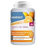 sanotact Vitamin C 1000 + D3 + Selen Depot – 180 Tabletten | Immunsystem...