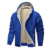 Fleecejacke Herren Warm Gefütterte Winterjacke Modische Sweatjacke Locker...