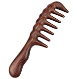Haarkamm zum Entwirren - Breitzahn Holz Grober Kamm für Locken und lange...