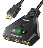 HDMI Verteiler HDMI Switch 4K, UHD HDR Automatische HDMI Splitter 3 in 1...