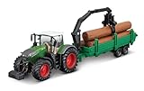 Bburago Traktor Fendt 1050 Vario mit Holztransporter: Spielzeugtraktor mit...