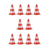 Relaxdays Unisex – Erwachsene Warnkegel 10er Set, stapelbar,...
