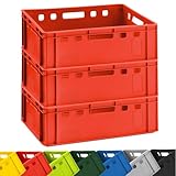 BURI 3x Fleischkiste E2 Fleischerkiste Rot 60x40x20cm Metzgerkiste...
