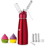 Newaner 500ml sahnespender, Sahnesyphon Aluminium mit 3 Edelstahl...