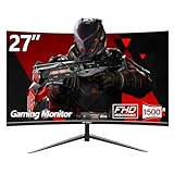 CRUA Gming Monitor Curved Monitor - 27 Zoll FHD Curved Computer Monitor,...