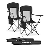 SONGMICS Campingstuhl 2er Set, Klappstuhl Outdoor, Angelstuhl, hohe...