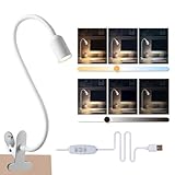 da LIGHT Leselampe Bett Klemme, LED Schreibtischlampe Klemmbar mit 3...