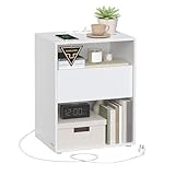 VASAGLE Nachttisch, Toolless-Technologie, superschnelle werkzeuglose...