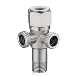 1 Stück Eckventil 1/2 Zoll, Universal Eckventil mit 2 Abgängen...