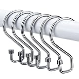 GOOWIN 12 Stück Duschvorhangringe, Metall Multifunktionale...