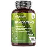 Hanföl Kapseln - 1000mg reines Hanfsamenöl kaltgepresst - 180...