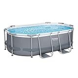 Bestway Power Steel Frame Pool-Set mit Filterpumpe 305 x 200 x 84 cm, grau,...