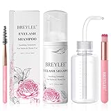 Wimpernverlängerung Shampoo 60ml + Rinse Bottle + Pinsel + Mascara Wand...