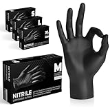 The Real Touch Einweghandschuhe, Schwarze Nitrilhandschuhe - 100 Stück...