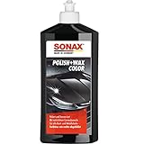 SONAX Polish+Wax Color schwarz (500 ml) Politur mit schwarzen Farbpigmenten...