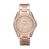 Fossil Damenuhren Riley, QuarzMultifunktionswerk, 38mm Rose Gold...