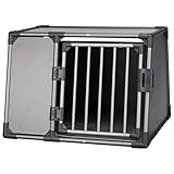 TRIXIE Hunde-Transportbox Aluminium in graphit – M-L: 61 × 65 × 86 cm,...