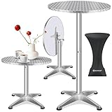 KESSER® 2in1 Stehtisch klappbar Bistrotisch 1er Set | Aluminium...