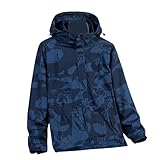 Herrenjacke mit unregelmäßigem Druck, Hardshell-Kapuzenjacke, modisch,...
