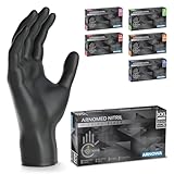 90x ARNOMED Einweghandschuhe Schwarz, Einmalhandschuhe XXL, Nitril...