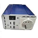 JIGUUN 200W Wechselrichter Reiner Sinus Spannungswandler 12V/24V 230V...