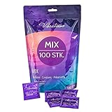 VIBRATISSIMO Kondome Mix 100er Pack gemischt I gefühlsecht & extra feucht...