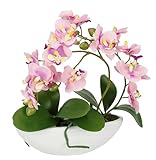 Künstliche Orchidee in Schale Kunstblume Blume Kunstorchidee Phalaenopsis...