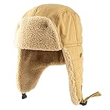 Ushanka Trappermütze mit Ohrenschützern für Damen und Herren, warm,...