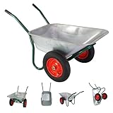 2-Rad Schubkarre 100 Liter Verzinkter Stahl, Gartenschubkarre &...