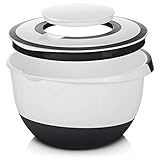 com-four® 5 l Rührschüssel mit Deckel, Salatschüssel, Frischhaltedose &...