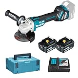 Makita DGA513RTJ Akku-Winkelschleifer 18 V / 5,0 Ah, 2 Akkus + Ladegerät...
