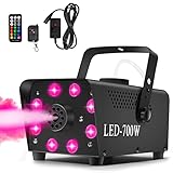 Katomi 700W Nebelmaschine RGB Effekt,13 Farbigen 8 LED Licht Smoke...